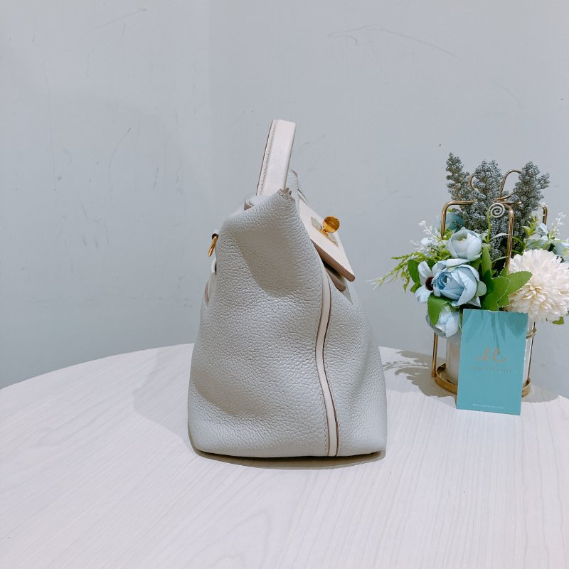 TK1896 Hermes 愛馬仕 單肩 手挽 手拎 冰川灰 奶油白 休閑 慵懶感 2424 29cm 8L Beton x I2 Nata xGHW Togo and Swift-2