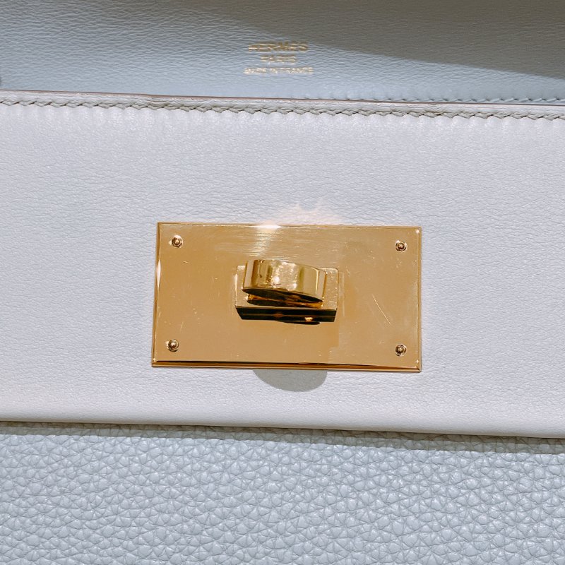 TK1896 Hermes 愛馬仕 單肩 手挽 手拎 冰川灰 奶油白 休閑 慵懶感 2424 29cm 8L Beton x I2 Nata xGHW Togo and Swift-12