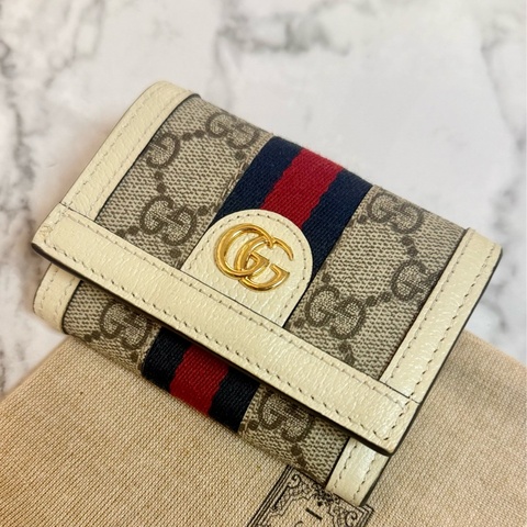✔️ GUCCI Ophidia GG Supreme 帆布三折短夾