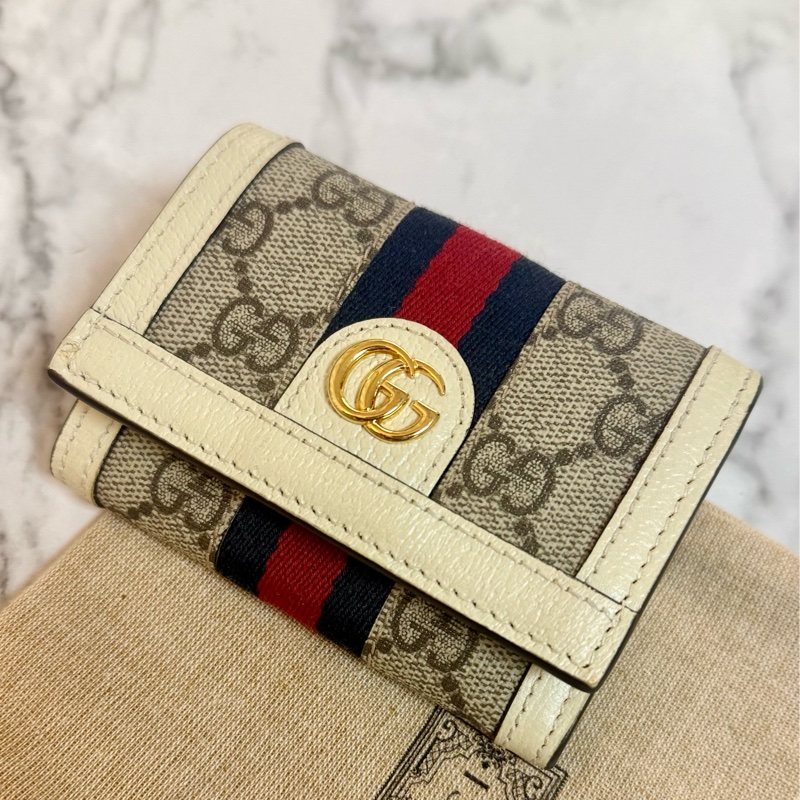 ✔️ GUCCI Ophidia GG Supreme 帆布三折短夾-0