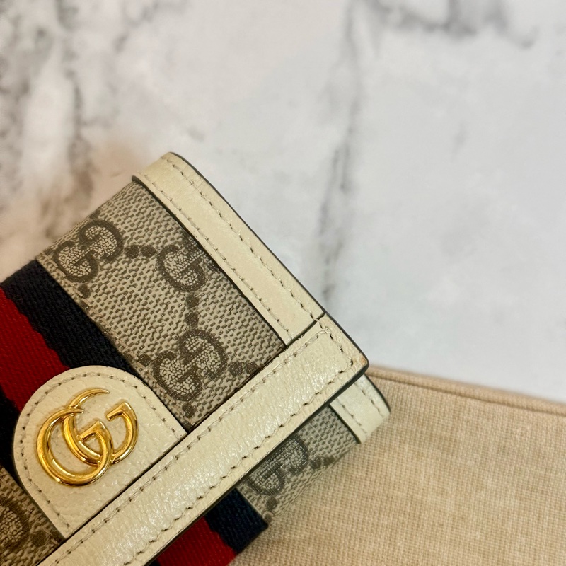 ✔️ GUCCI Ophidia GG Supreme 帆布三折短夾-12