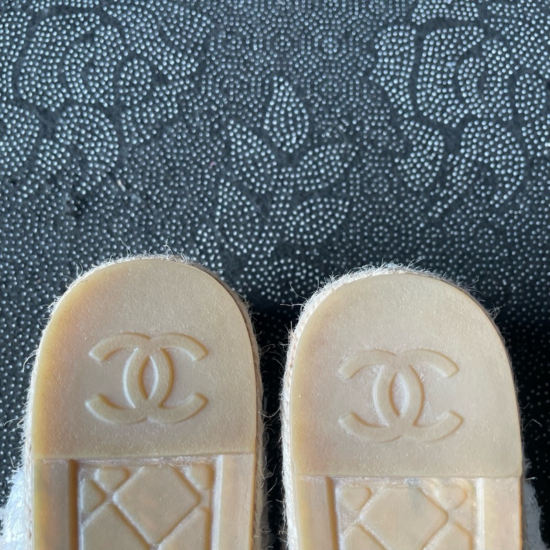 98新 02045 chanel米白編織漁夫鞋37碼無盒-4