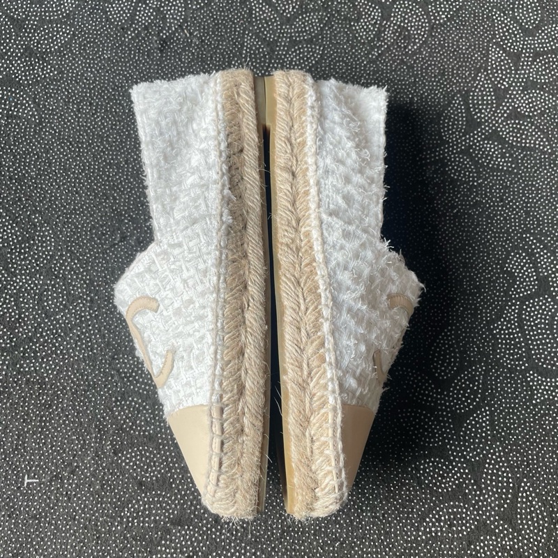 98新 02045 chanel米白編織漁夫鞋37碼無盒-7