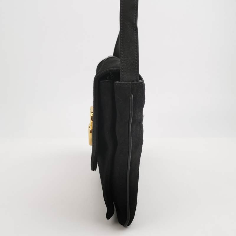 Gucci Arli 牛皮翻毛皮雙G標誌斜挎單肩包-2