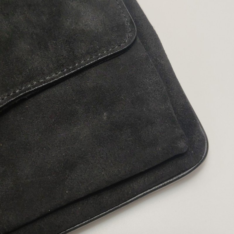 Gucci Arli 牛皮翻毛皮雙G標誌斜挎單肩包-14