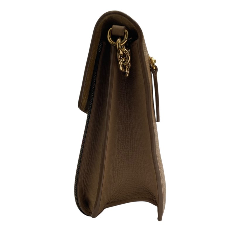 BURBERRY 巴寶莉 Small Macken 棉麻 牛皮 肩背包 棕色格紋 金釦-2