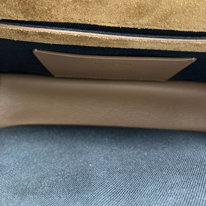 BURBERRY 巴寶莉 Small Macken 棉麻 牛皮 肩背包 棕色格紋 金釦-6