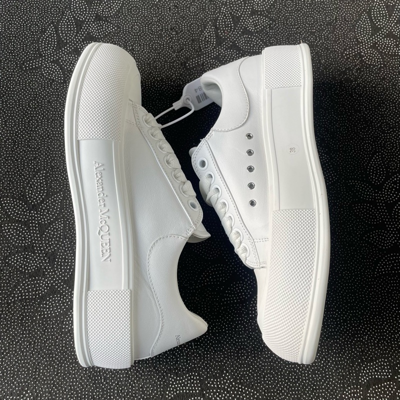 99新 02011 麥昆純白皮面小白鞋38碼無盒，成色充新穿一次-6