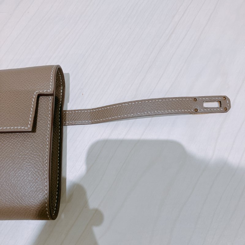 TK1897 Hermes 愛馬仕 凱莉 長銀包 長夾 大象灰 金扣 有膜 Kelly Long Wallet Epsom Etoupe x GHW-10