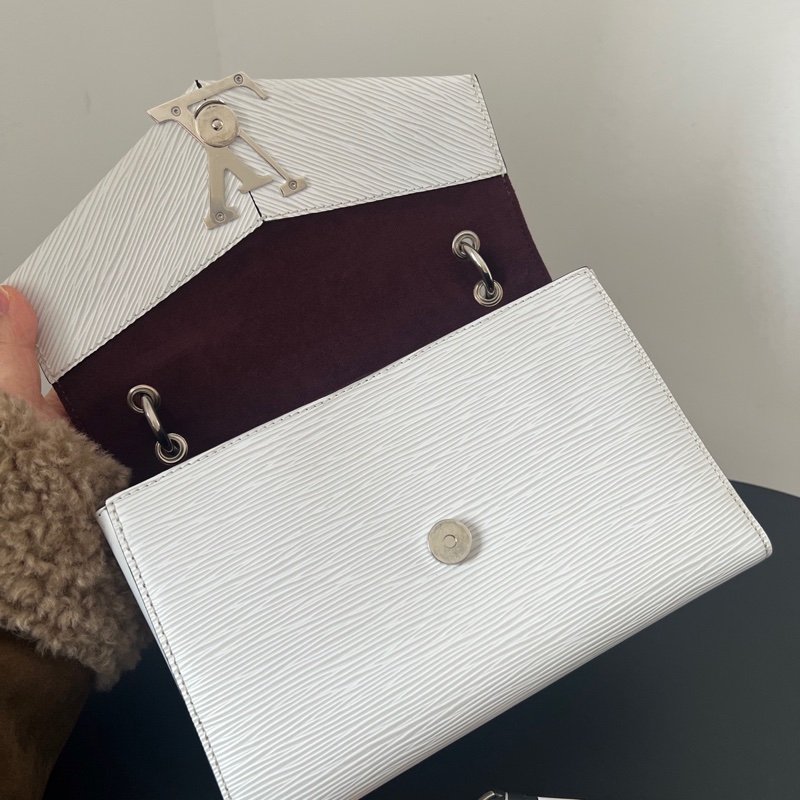 ✨Louis Vuitton Grenelle白色水波紋郵差包 99新🤍-10