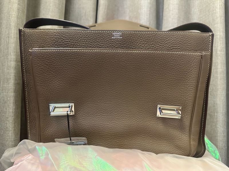Hermes Steve34大象灰 經典雙扣Bag 罕見五角🌟🌟刻印-47