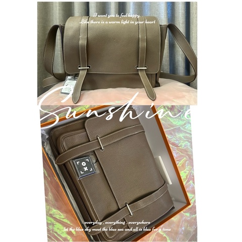 Hermes Steve34大象灰 經典雙扣Bag 罕見五角🌟🌟刻印