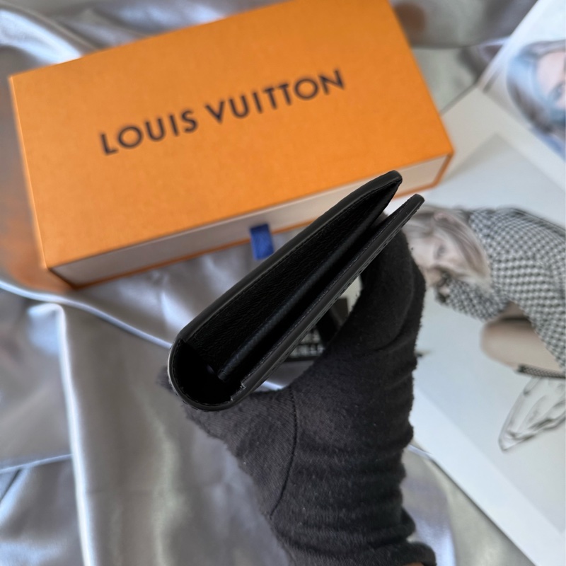 Monogram Brazza 側拉鍊對開長夾(黑灰)-2