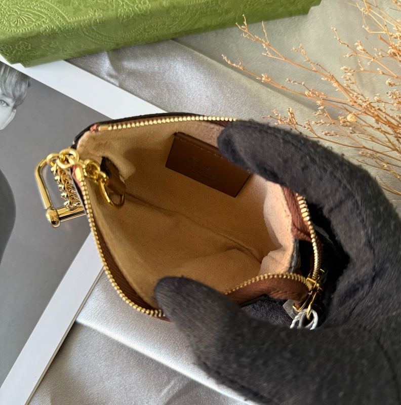 GG Supreme 塗層帆布拉鍊鑰匙包/零錢包(米色/烏木色)-6