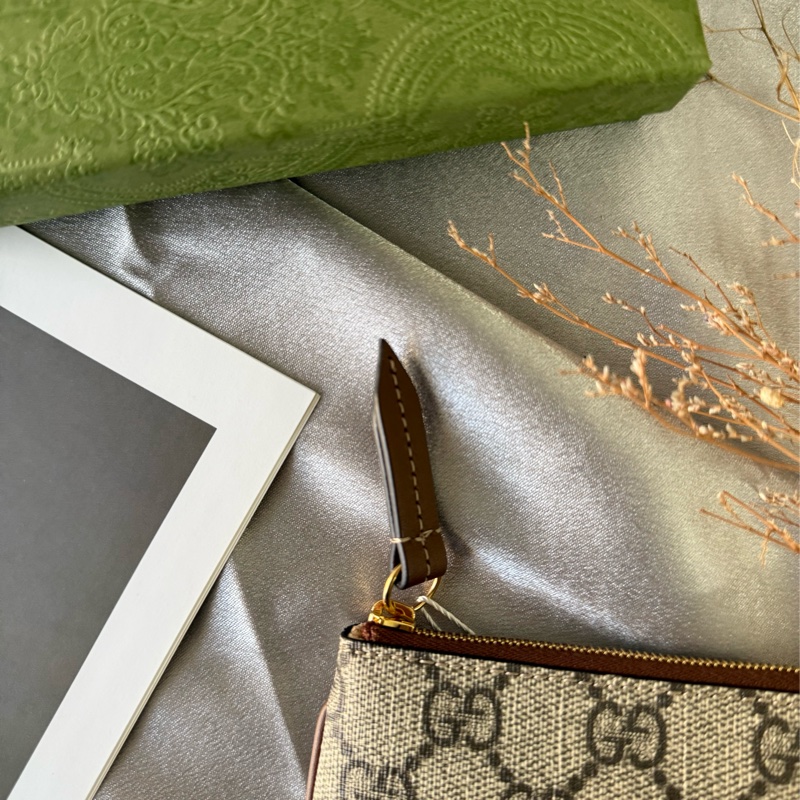 GG Supreme 塗層帆布拉鍊鑰匙包/零錢包(米色/烏木色)-8