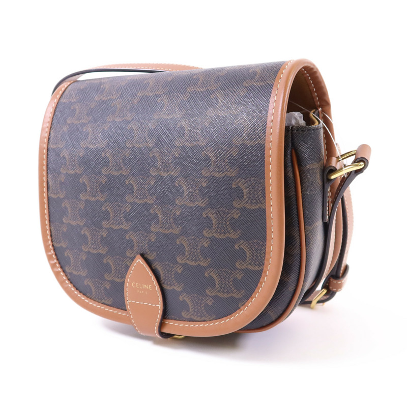 CELINE 塗層帆布Folco金扣肩背袋-2