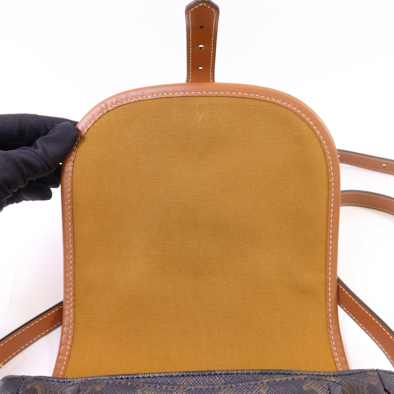 CELINE 塗層帆布Folco金扣肩背袋-16