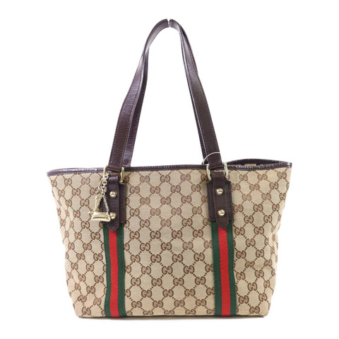 GUCCI 帆布Tote Bag金扣手挽袋