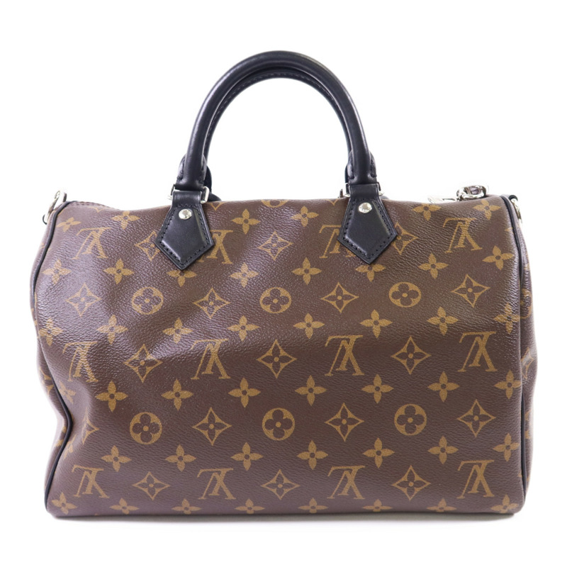 LOUIS VUITTON Monogram Speedy Soft 30 Dark銀扣手挽肩背兩用袋-1
