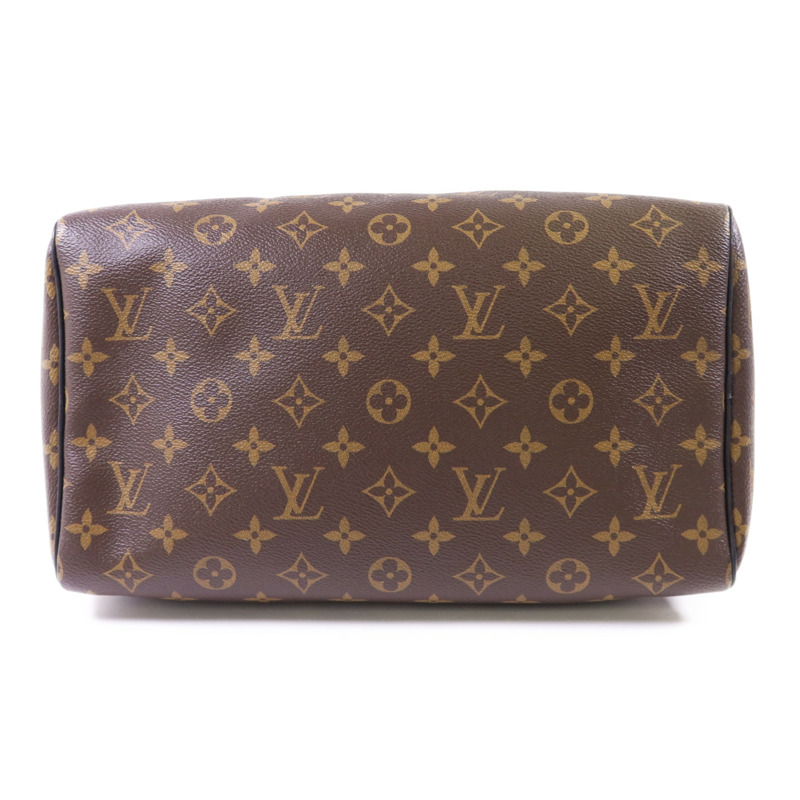 LOUIS VUITTON Monogram Speedy Soft 30 Dark銀扣手挽肩背兩用袋-3