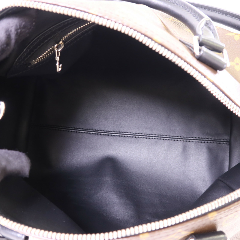 LOUIS VUITTON Monogram Speedy Soft 30 Dark銀扣手挽肩背兩用袋-5