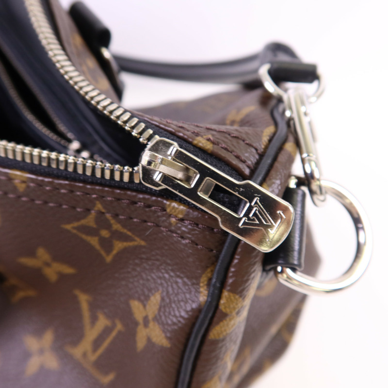 LOUIS VUITTON Monogram Speedy Soft 30 Dark銀扣手挽肩背兩用袋-7