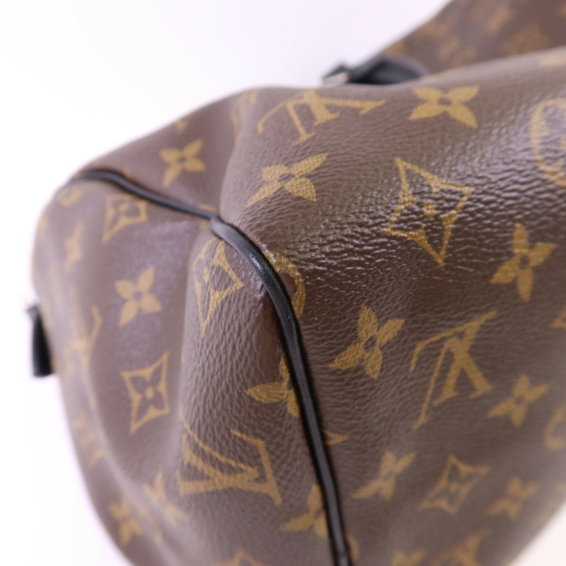 LOUIS VUITTON Monogram Speedy Soft 30 Dark銀扣手挽肩背兩用袋-15
