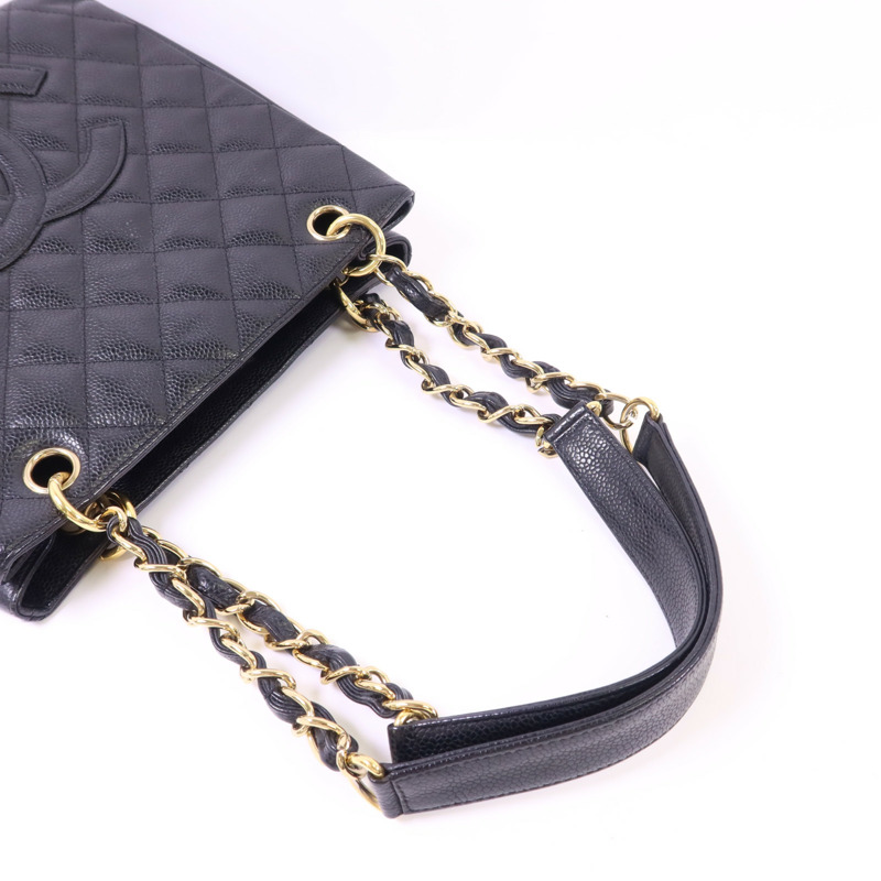 CHANEL 牛皮皮革PST Petit Shopping Tote金扣肩背袋-4