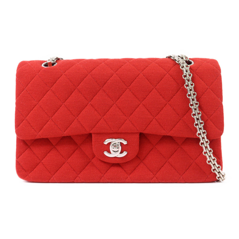 CHANEL 布料Chain Shoulder Bag銀扣鏈帶肩背袋-0