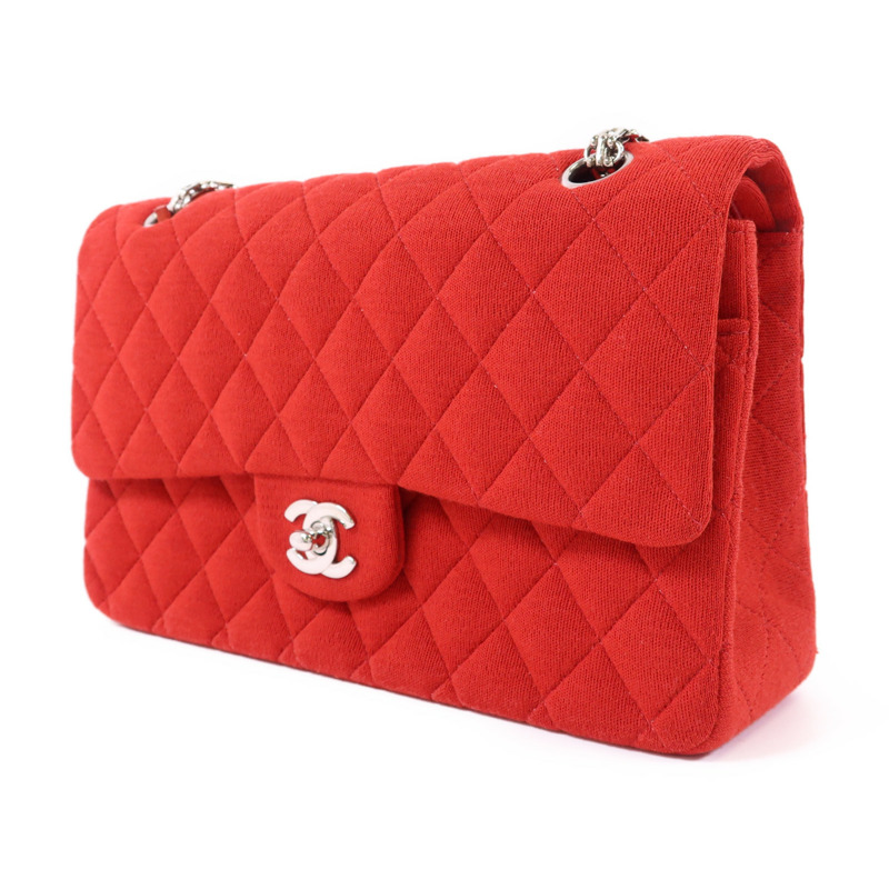 CHANEL 布料Chain Shoulder Bag銀扣鏈帶肩背袋-2