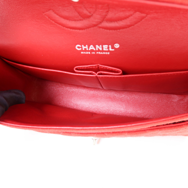 CHANEL 布料Chain Shoulder Bag銀扣鏈帶肩背袋-6