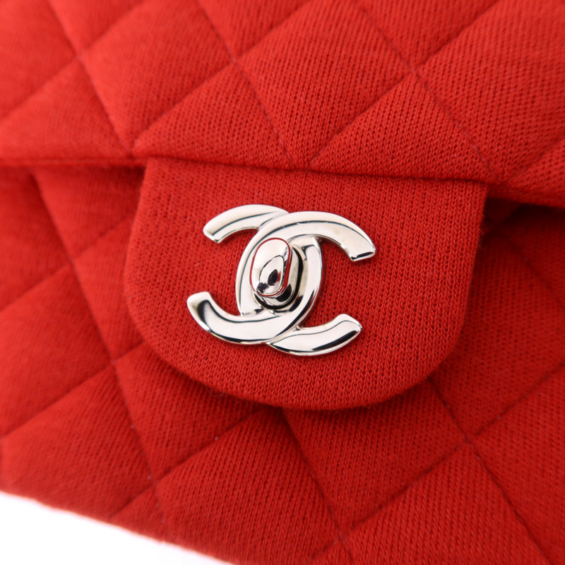 CHANEL 布料Chain Shoulder Bag銀扣鏈帶肩背袋-10