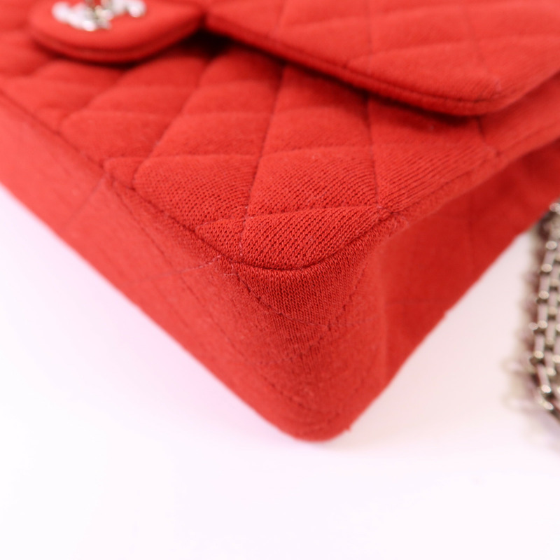 CHANEL 布料Chain Shoulder Bag銀扣鏈帶肩背袋-11