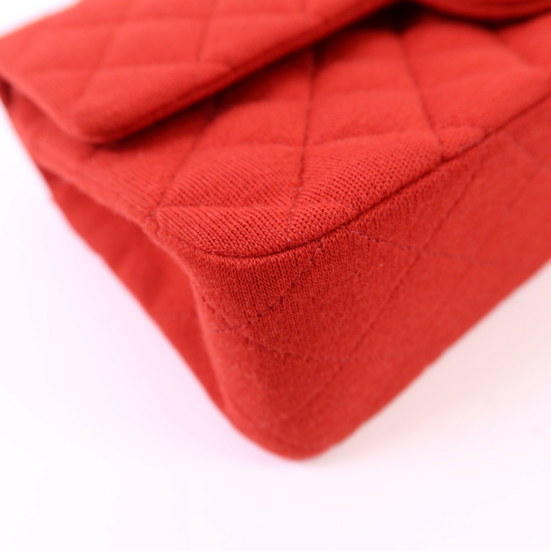 CHANEL 布料Chain Shoulder Bag銀扣鏈帶肩背袋-12