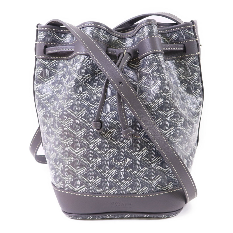 GOYARD 塗層帆布Petit Flot PM Bucket Bag銀扣肩背袋-0