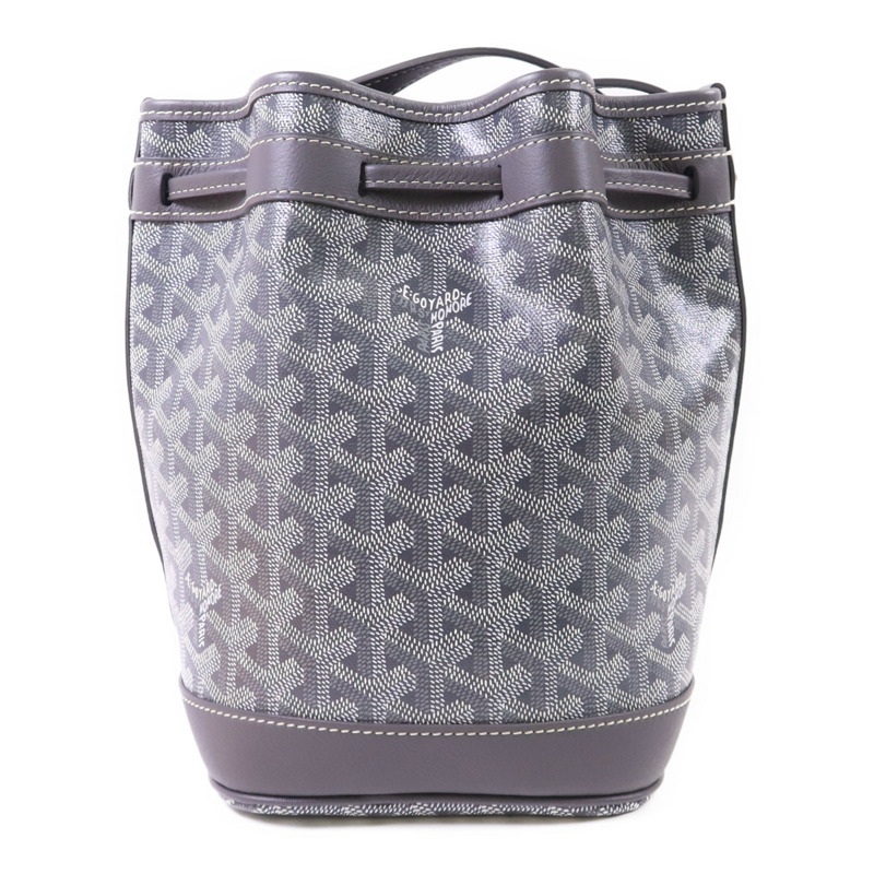GOYARD 塗層帆布Petit Flot PM Bucket Bag銀扣肩背袋-1