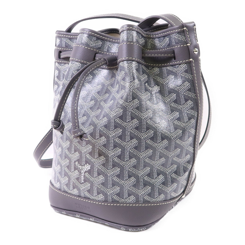 GOYARD 塗層帆布Petit Flot PM Bucket Bag銀扣肩背袋-2