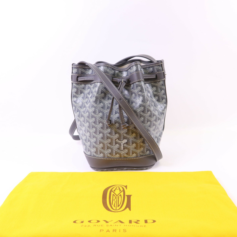 GOYARD 塗層帆布Petit Flot PM Bucket Bag銀扣肩背袋-13