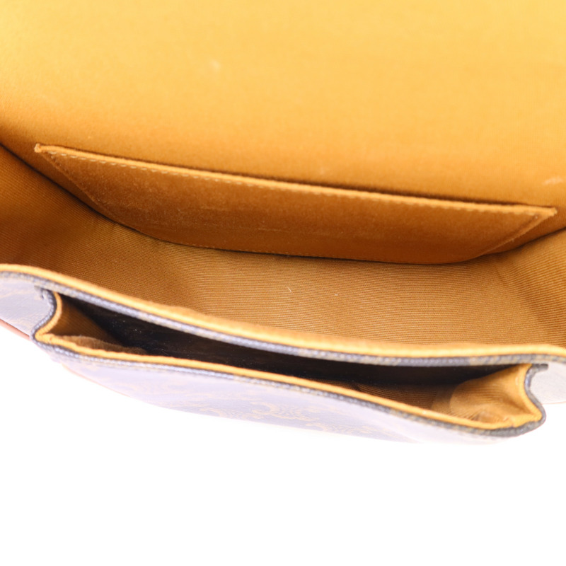 CELINE 塗層帆布Folco金扣肩背袋-6