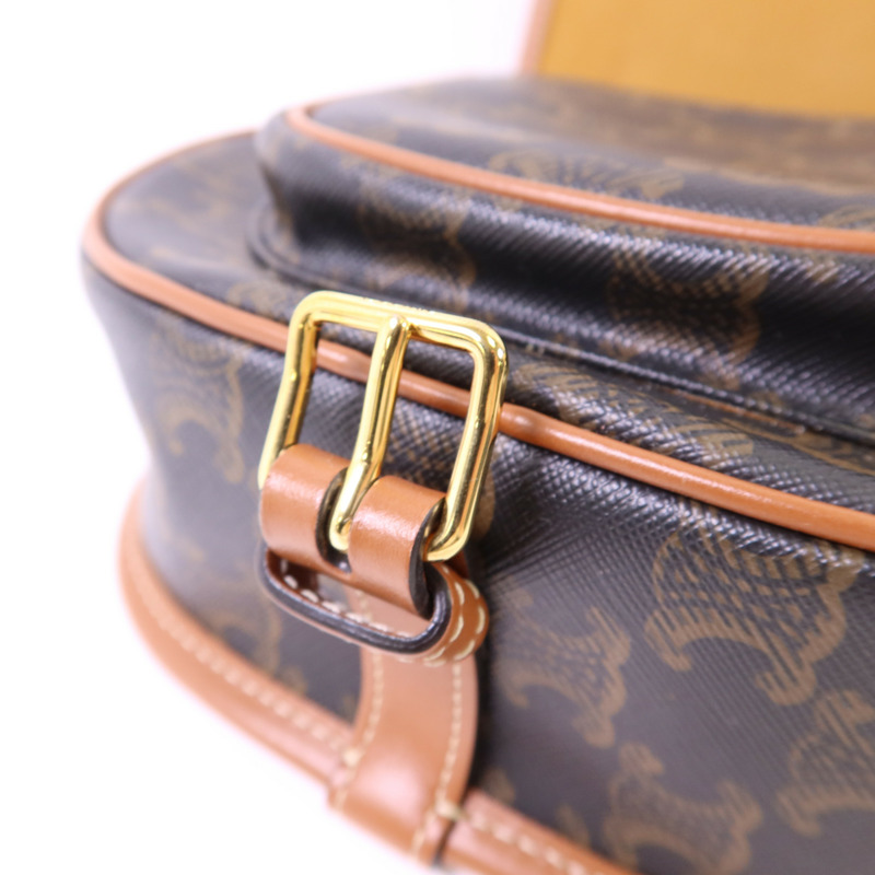 CELINE 塗層帆布Folco金扣肩背袋-9