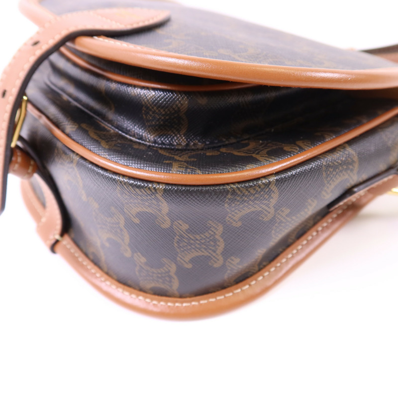 CELINE 塗層帆布Folco金扣肩背袋-11