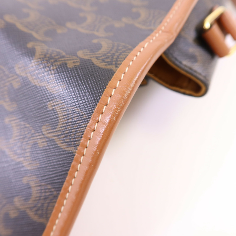 CELINE 塗層帆布Folco金扣肩背袋-16