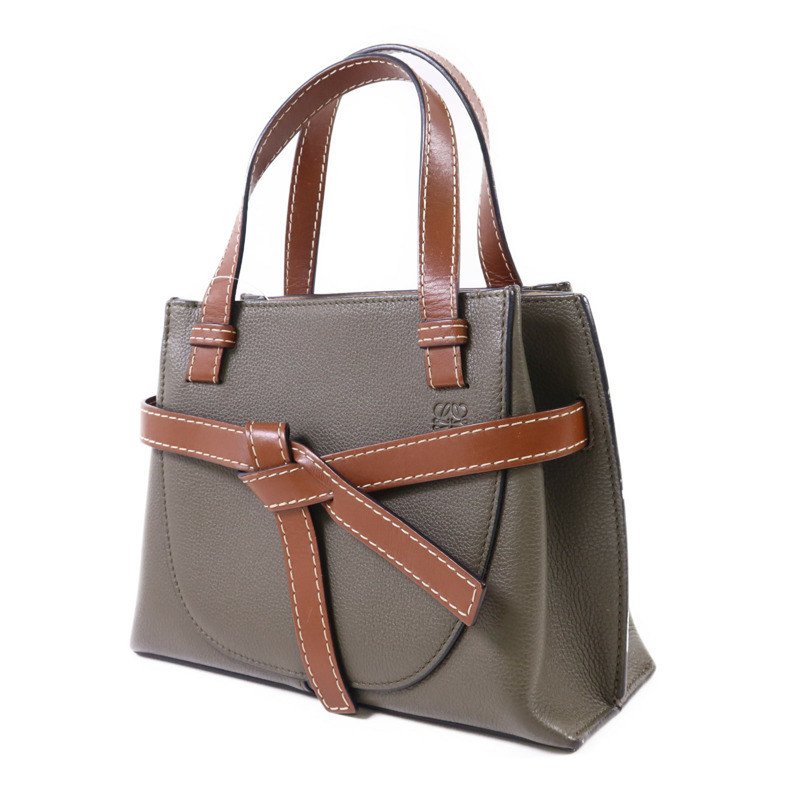 LOEWE 牛皮皮革Mini Gate金扣手挽肩背兩用袋-2