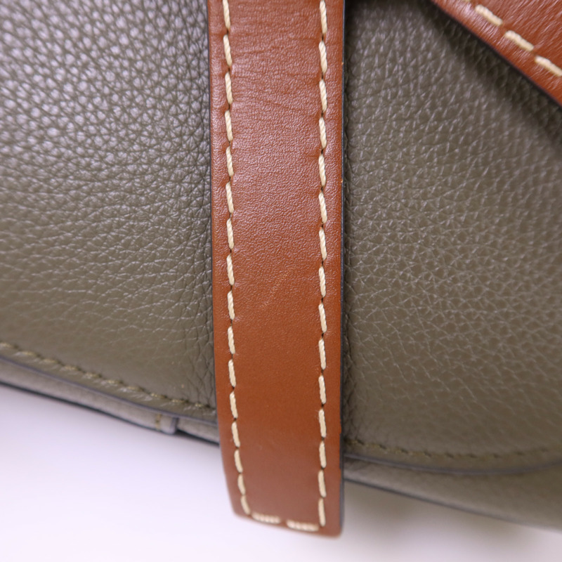 LOEWE 牛皮皮革Mini Gate金扣手挽肩背兩用袋-16