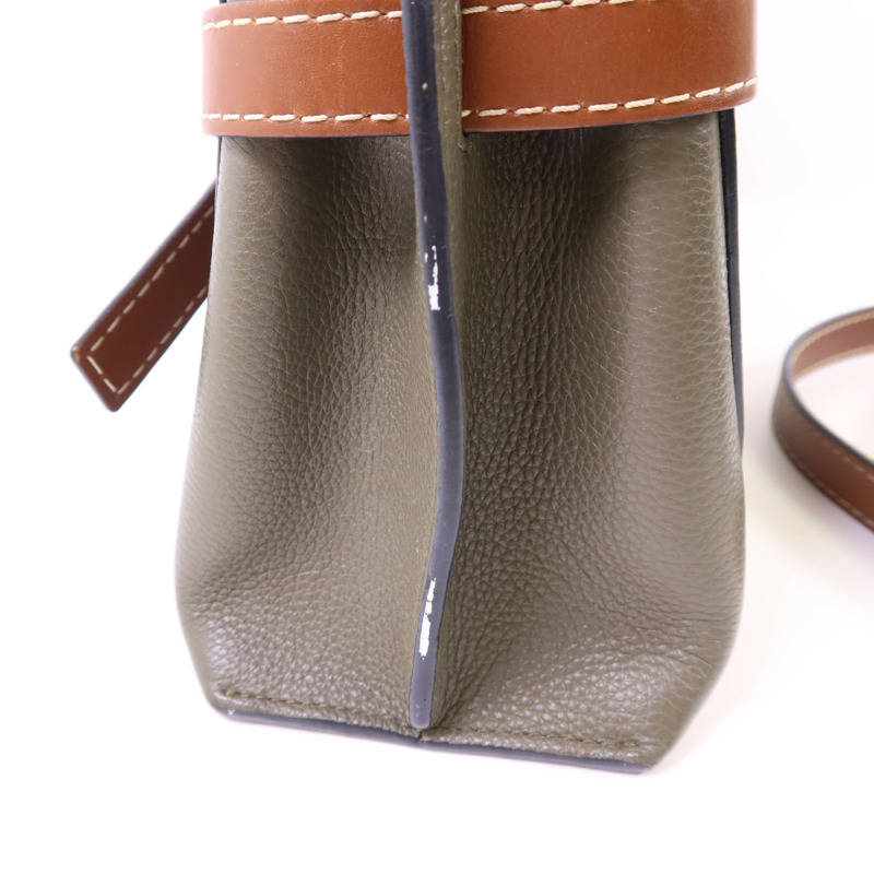 LOEWE 牛皮皮革Mini Gate金扣手挽肩背兩用袋-21