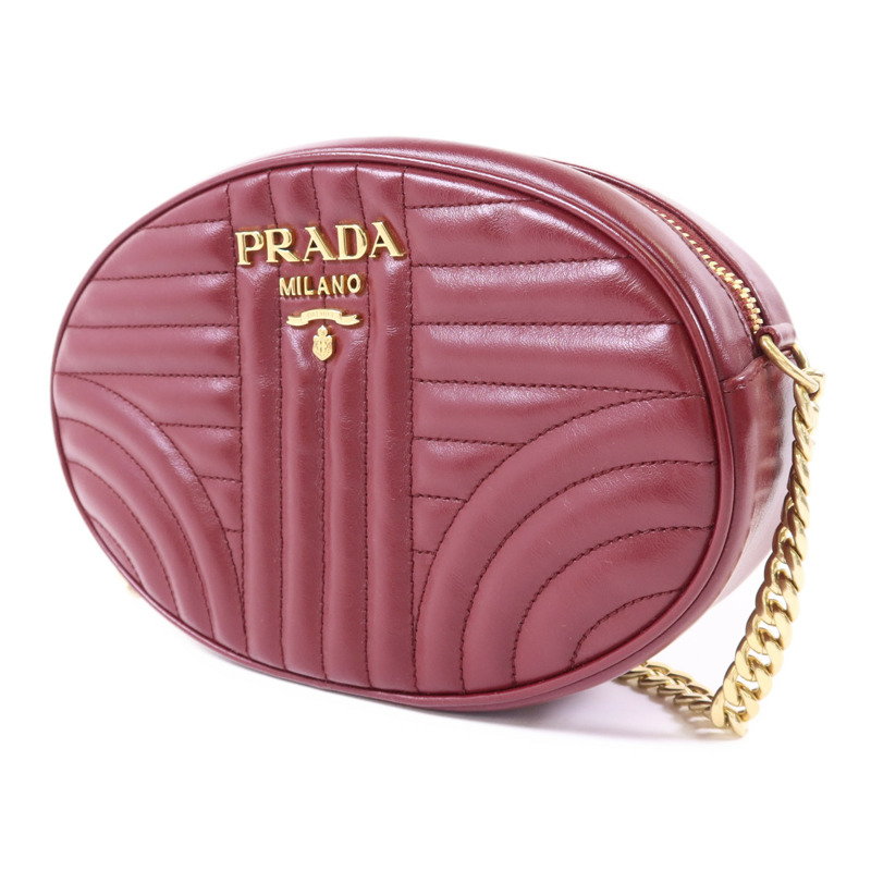 PRADA 牛皮皮革Shoulder Bag金扣肩背袋-2