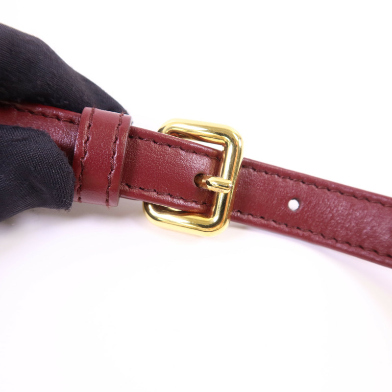 PRADA 牛皮皮革Shoulder Bag金扣肩背袋-9