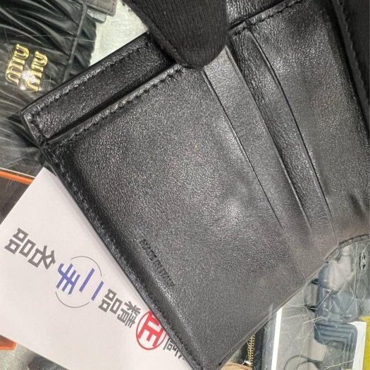 東區正精品㊣CELINE 黑色皮革雙扣金釦三折釦子零錢袋短夾 RZ5508-4