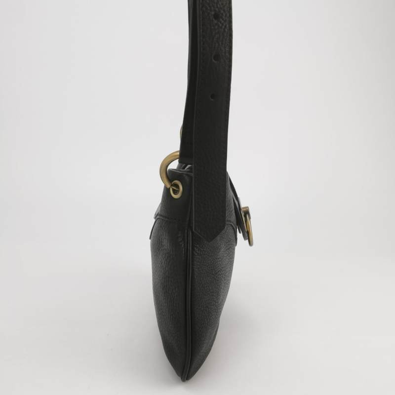 Burberry牛皮純色字母Logo金屬扣斜挎包-3