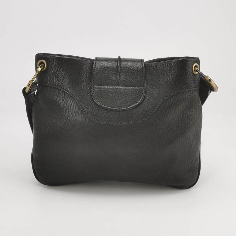 Burberry牛皮純色字母Logo金屬扣斜挎包-4